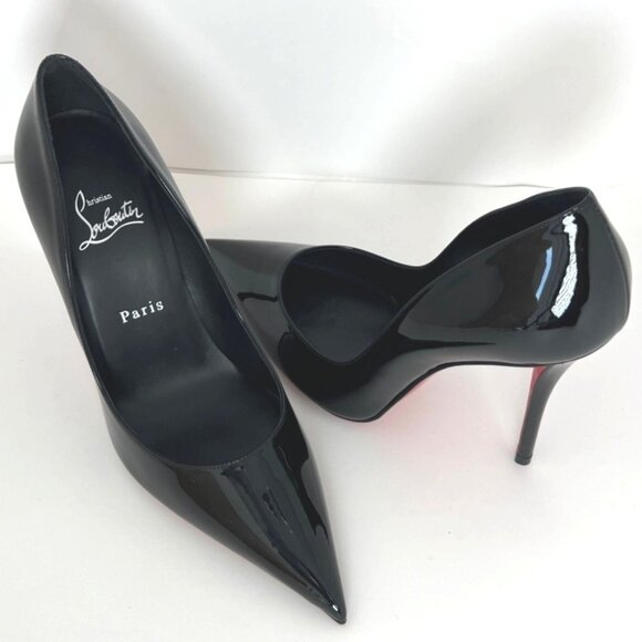 Christian Louboutin Miss Z Black Pumps Pointed Toe Stiletto 100mm Size 38.5 - Picture 2 of 13